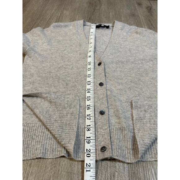 THEORY Gray Hanelee Cashmere Cardigan Sweater Small Minimalist Luxury Capsule - Picture 13 of 16